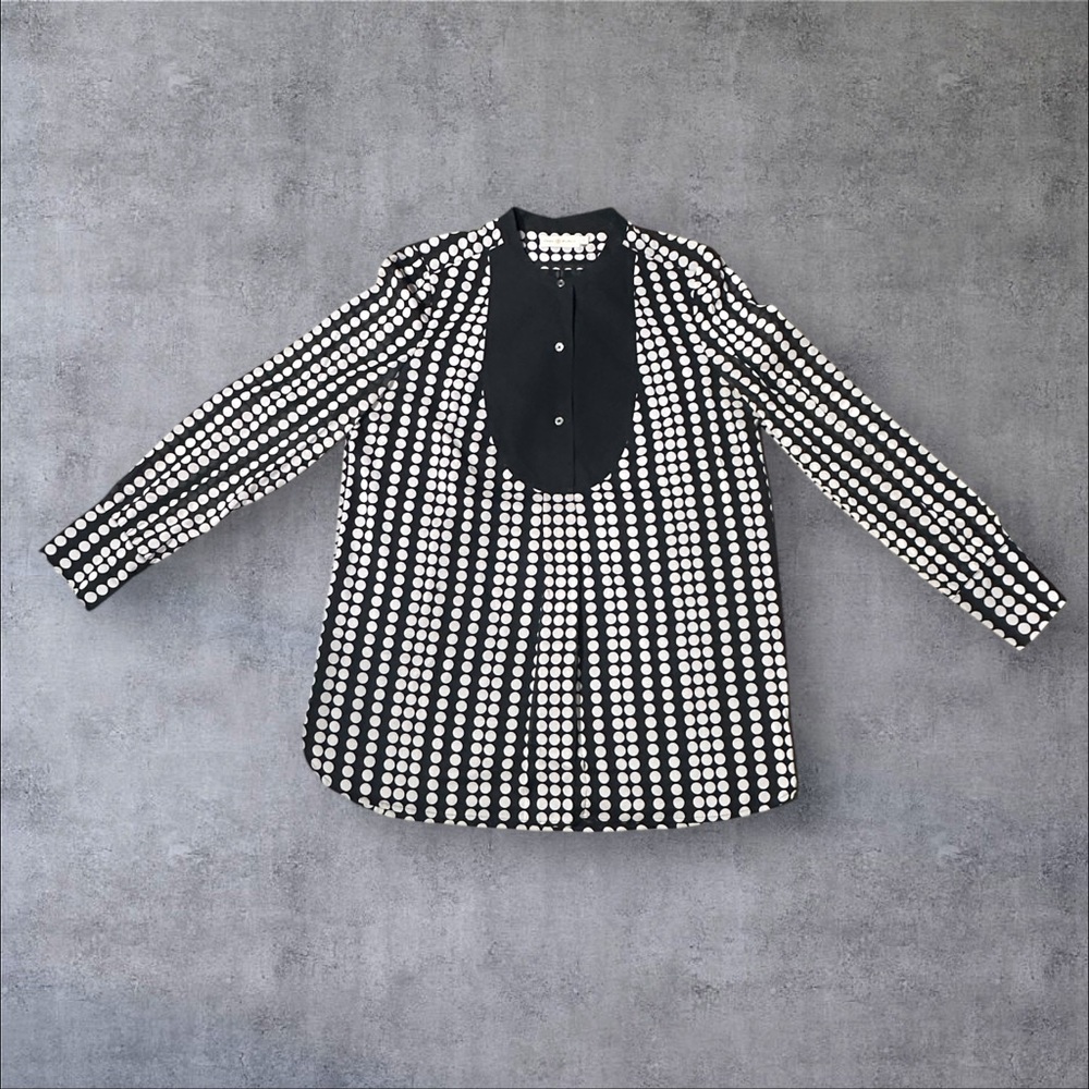 Tory Burch Silk Polka Dot Tunic Blouse Size 10